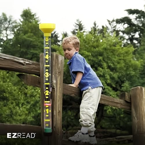 Headwind EZRead 26” Giant Professional Outdoor rain Gauge, USA Made Heavy Duty All Weather Freeze Proof mountable with Float, Yellow (820-0018) - color: Yellow, size: 26-Inch