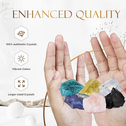 Wyspell Libra Crystal Set - 6 Raw Libra Healing Stones - Zodiac Gifts - color: Libra