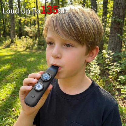 Multifunctional Survival Emergency Whistle for with Compass Hiking Survival, Thermometer & Neck Lanyard | Emergency Safety Gear for Hiking, Camping, Kayaking, Boating, Climbing - color: obsidian black