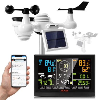 VEVOR YT60234 WiFi Weather Station 7-in-1 Weather Stations Indoor Outdoor - style: 7-in-1 WiFi Weather Station