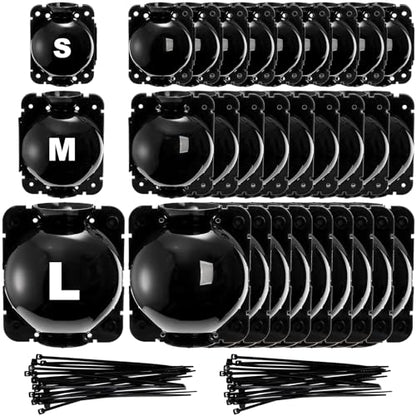 Elsjoy 30 Pack 3 Sizes Plant Root Growing Box with 120 pcs Zip Ties, Air Layering Propagation Ball Kit Reusable Tree Rooting Grafting Tools, Root Propagation Ball Set for Fast Propagation