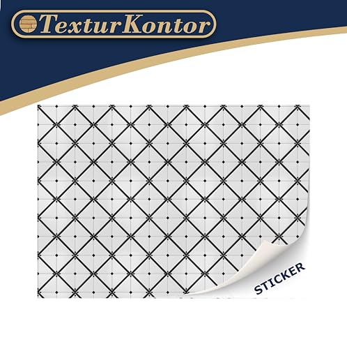 3 Sheets Self Adhesive Floor Tiles for Dollhouse 1:12 Scale (Tile Pattern Sanssouci) - style: Tile Pattern Sanssouci