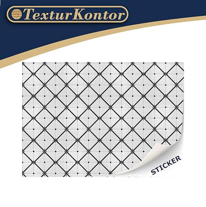 3 Sheets Self Adhesive Floor Tiles for Dollhouse 1:12 Scale (Tile Pattern Sanssouci) - style: Tile Pattern Sanssouci