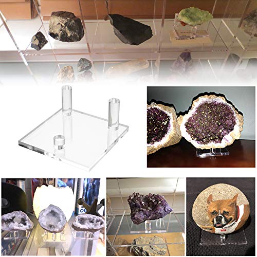 Hipiwe Clear Acrylic Rock Display Stand for Geodes Mineral Agate, Set of 4