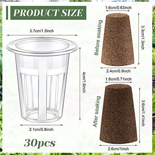 Jutom 60 Pieces Hydroponic Seed Grow Sponges Pod Kit for Indoor Outdoor Use
