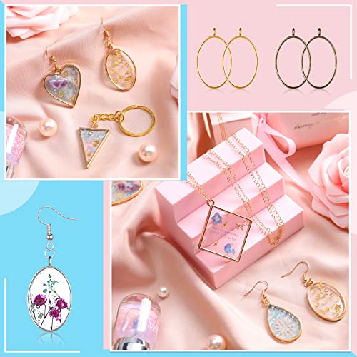 Inbagi 180 Pcs Open Bezels for Resin Jewelry, Hollow Frame Pendants Kit - color: Gold Silver and bronze, size: Classic