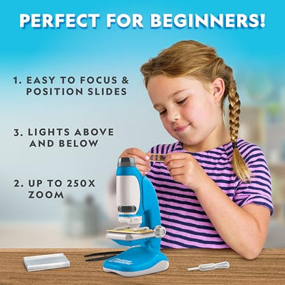 National Geographic Junior Microscope Science Kit with 250x Magnification - style: Junior Microscope