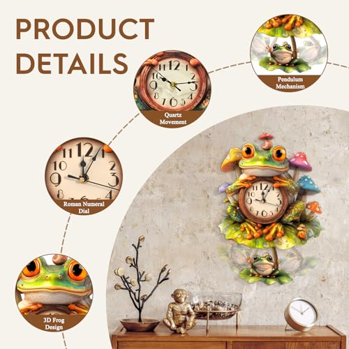 3D Puzzles for Adults Wooden Frog Puzzle Clock Adult Crafts - color: Frog Clock
