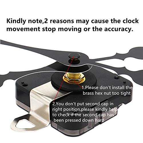 Youngtown 12888 Quartz Clock Mechanism Replacement 17/32" Shaft Clock Parts - size: 17/32 inch total shaft length