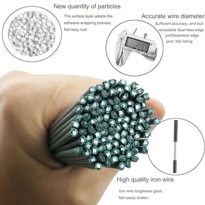 Arlai 100 Pcs 2 Gauge Floral Stem Wire 16 Inch Dark Green Floral Wire - DIY Artificial Flower Arrangements Wreath Making Supplies - color: 100 pcs Dark green