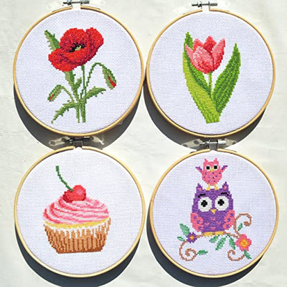 Povitrulya Red Poppy - Counted Cross Stitch kit for Hand Embroidery - DIY Easy Flower Set for Adult Ors - color: Red poppy