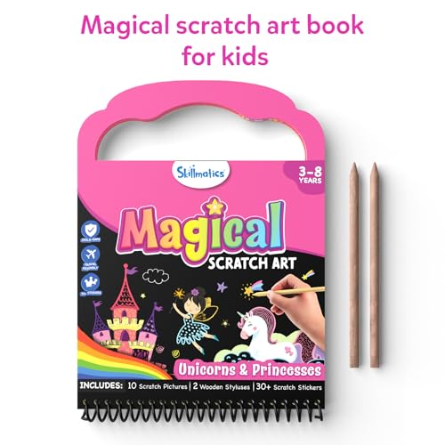 Skillmatics Magical Scratch Art Book – Unicorns & Princesses, Travel Toy - style: 2. Unicorns & Princesses