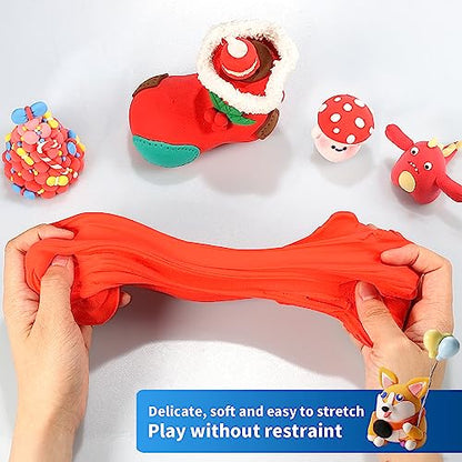 ifergoo 500g Red Air Dry Clay, 1.1LBS DIY Creative Modeling Clay for Kids - color: Red/500g