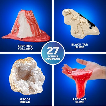 Discovery Planet Earth Science Kit for Kids| 27 Science Experiments| Erupting Volcano, Slime Lava, Geodes, Grow Crystals, Dino Fossil| STEM Geology Activity Set| Educational Learning Toy| Gift Ages 8+