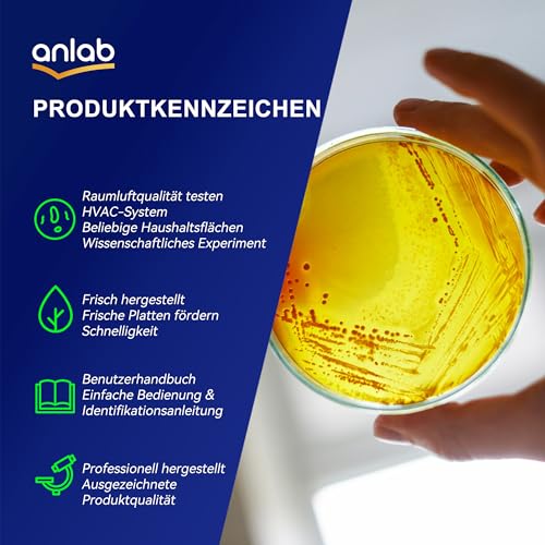 Nutrient Agar Petri Dishes Science Project Kit | Pre-Poured Agar Plates and Cotton Swabs for Science Experiments | Bacteria Science Kit - Sealed Separately (Items of 60)