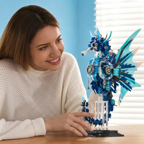 Mechanical Seahorse Building Set for Adult,Ocean Animal Building Block Toy - style: Seahorse