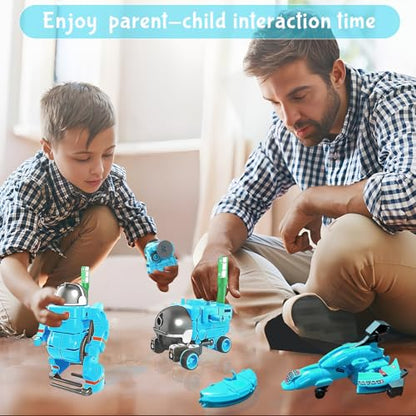 STEM Education Solar Robots Toys for Kids Age 8+, 6-in-1 DIY Science Kit Space Toys, 120 Pcs Building Experiment Robotics Set Birthday Gifts for Boys & Girls - color: Blue