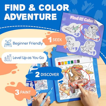 JoyCat Find & Color Paint with Water Coloring Books for Toddlers - style: Dinosaurs