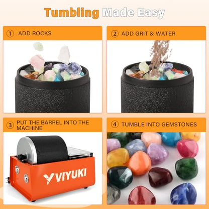 Rock Tumbler Kit- 3 Lb Extra Large Capacity Barrel - style: 3LB