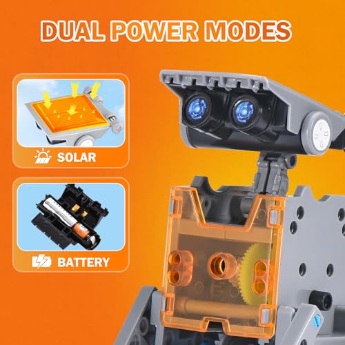 Solar Robot Building Kit, 12-in-1 STEM Robotic Toys for Kids Age 8-12 - color: Grey