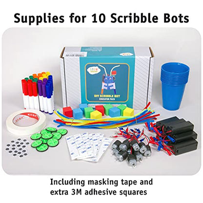 Scribble Bot Kit, 10-Pack - Bulk DIY Doodle Drawing Robot STEM Kit - size: 10 Pack
