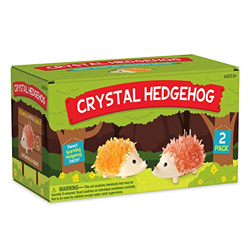 MindWare Crystal Growing Kits: Hedgehogs Warm Colors Set of 2 – Cute DIY Crystal Growing Kits for Kids & Teens – Mini Science Experiment – Crystals Grow in 24 Hours - style: Hedgehog