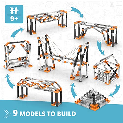 Engino- STEM Toys, Structures, Buildings & Bridges, Building Toys for Kids 9+, STEM Projects, Creative Engineering Kit, Gifts for Boys & Girls (9 Model Options) - style: Construction Kit Buildings & Bridges