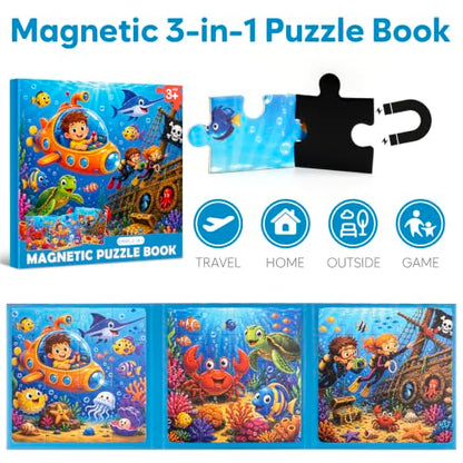 Biarek Underwater Adventure Magnetic Puzzles for Kids 3-5, 61-Piece Set - color: Underwater Adventure - 61 Pieces