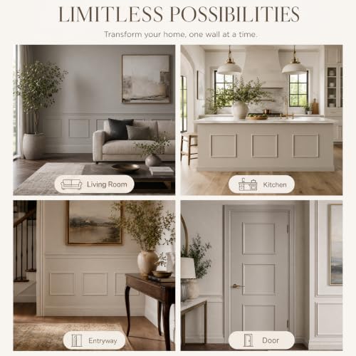 Pre-Cut Paintable Wall Molding Kit, 3 Set Accent Wall Panels (20"x 20") - size: 20"x 20"