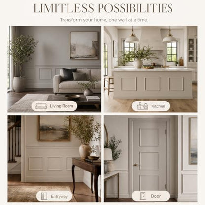Pre-Cut Paintable Wall Molding Kit, 3 Set Accent Wall Panels (20"x 20") - size: 20"x 20"
