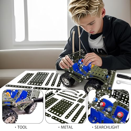 290 Pcs Metal Model Race Car & 283 Pcs Metal Model Car Kits, Erector Set, Building Toys, STEM Kits