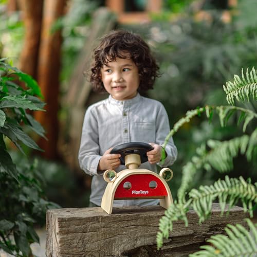 PlanToys® Wooden Driving Console Montessori Kids Pretend Play Dashboard Toy - color: Driving Console