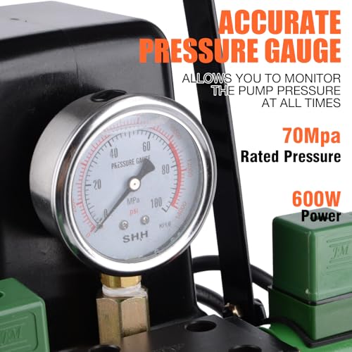 HZLZRZ Two Way Electric Hydraulic Pump Power Pack Unit 2 Stage Double Acting 110v/120V 10k psi (1st Stage/290 Psi, 2nd Stage/10,000 Psi),Two Way Mini - style: HZED-700