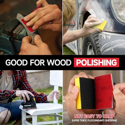 Shinboc 20 PCS Sanding Sponge 180 Grit, Hook and Loop Sandpaper Block - style: 180 Grit