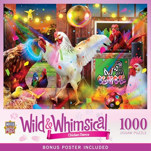 MasterPieces - 1000 Piece Jigsaw Puzzle, Chicken Dance, Funny Animals, Activity for Adults, Family, Kids, Matte Finish, 19.25" x 26.75" - size: 1000 Piece