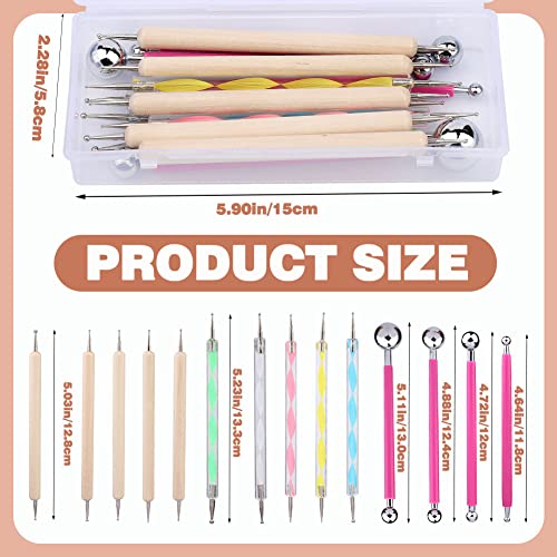 LOKUNN 14 PCS Dotting Tools Ball Styluses Dotting Tools for Painting - size: 14 PCS PINK