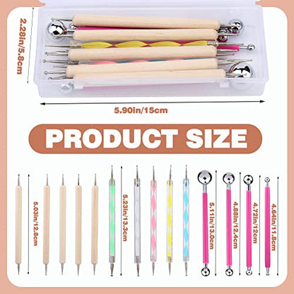 LOKUNN 14 PCS Dotting Tools Ball Styluses Dotting Tools for Painting - size: 14 PCS PINK