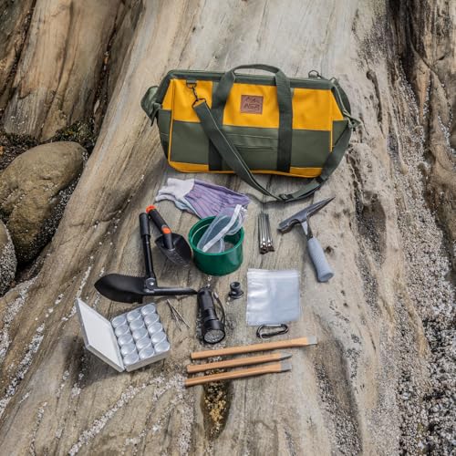 ASR Outdoor 13pc Geology Rockhounding Equipment Kit with Tool Bag - size: 13pc