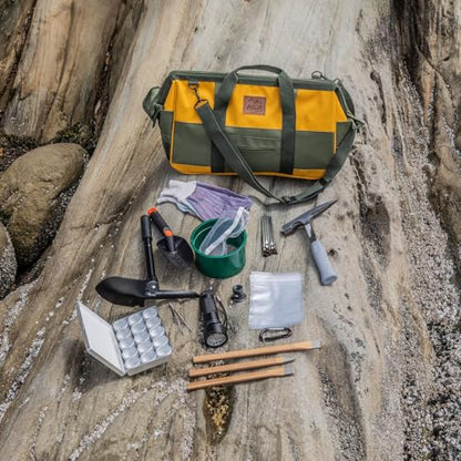 ASR Outdoor 13pc Geology Rockhounding Equipment Kit with Tool Bag - size: 13pc