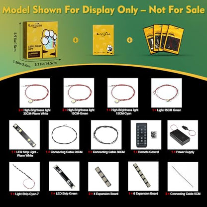 LocoLee Light kit Compatible with Lego Shrek, Donkey & Puss in Boots 72423- Not Actual Model Only Lights, LED Lighting Accessories for LEGO Shrek for Display Collectors (RC Version)