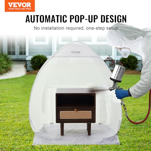 VEVOR Paint Booth Tent, 40 x 35 x 40 in Pop-Up Portable Spray Paint Tent with Built-in Floor, Exhaust Window and Storage Bag, Foldable Paint Booth for Furniture, DIY Hobby Tool Painting Station - size: L40*W35*H40inch