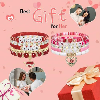 4000pcs Pink 6mm Round Polymer Clay Beads for Bracelets Making Kit - color: Pink