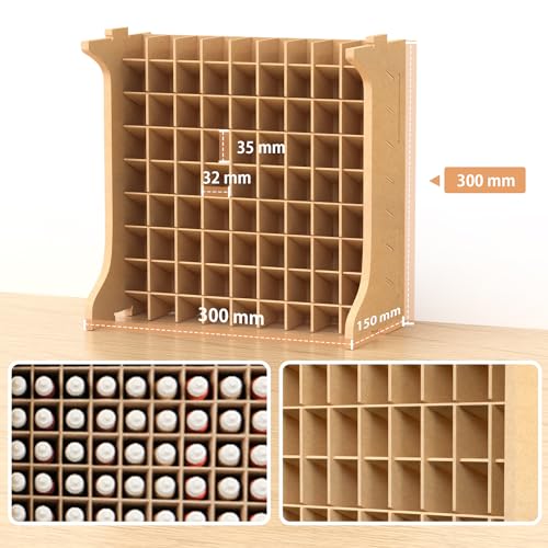 Large Capacity Plastic Model Tool Storage Paint Rack - Holds 72 Pieces, Compatible with Vallejo Modular Paint Rack, MDF Material, GK12 - size: 72 Holes Vallejo