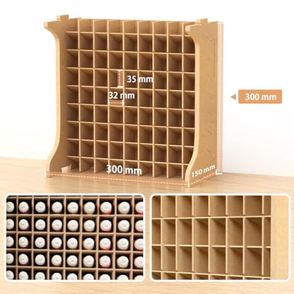 Large Capacity Plastic Model Tool Storage Paint Rack - Holds 72 Pieces, Compatible with Vallejo Modular Paint Rack, MDF Material, GK12 - size: 72 Holes Vallejo