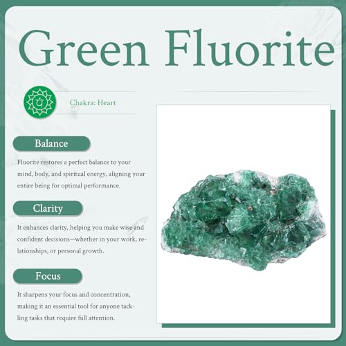 Sportmusies Natural Green Fluorite Crystal Cluster, 1.97-6.3 inches - size: 1.97 - 6.3 Inch