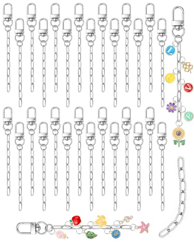 FIVEIZERO 30Pcs Silver Keychain Making Kit, Swivel Snap Hook & Clasps - color: Silver-2