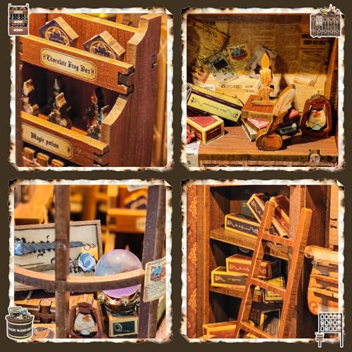 BELEEV Book Nook Kit for Adult and Teens,3D Wooden Puzzle(Magic Wand Store) - color: Magic Wand Store