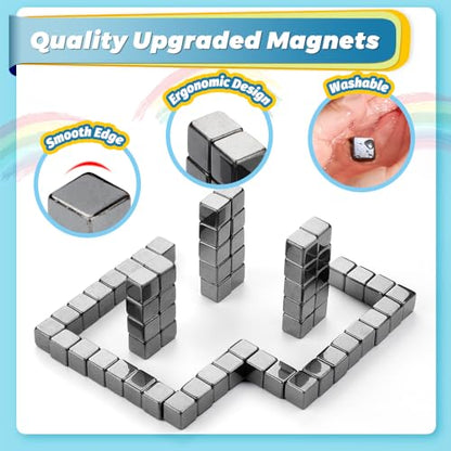 Fidget Balls Magnet Toy for Adults, Square Black Magnetic Stones, Magnet Hand Roller, Magnetic Rocks for Office, Cool Magnetic Gadget Sciencce Kit (28PCS)