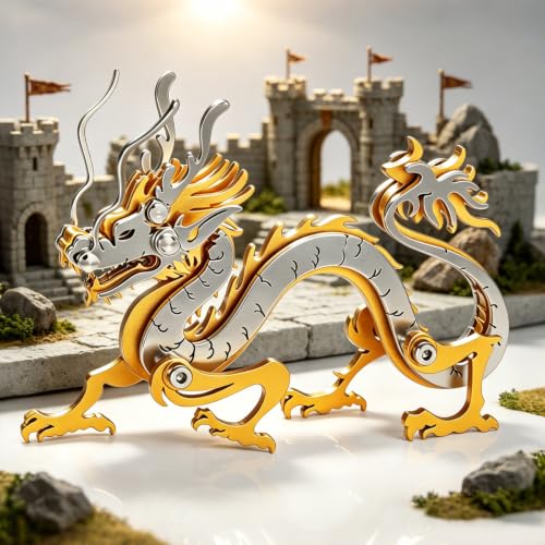 3D Metal Puzzles for Adults, Zodiac Sign Gold Dragon 51 Pieces - color: A9-dragon