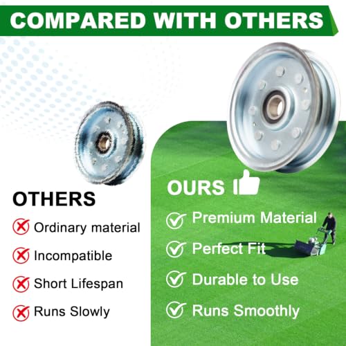 Upgraded Flat Idler Pulley (AM128118 + AM143737 AM136693) Fits John Dee re Zero Turn Lawn Mower - color: AM128118/AM143737 AM136693